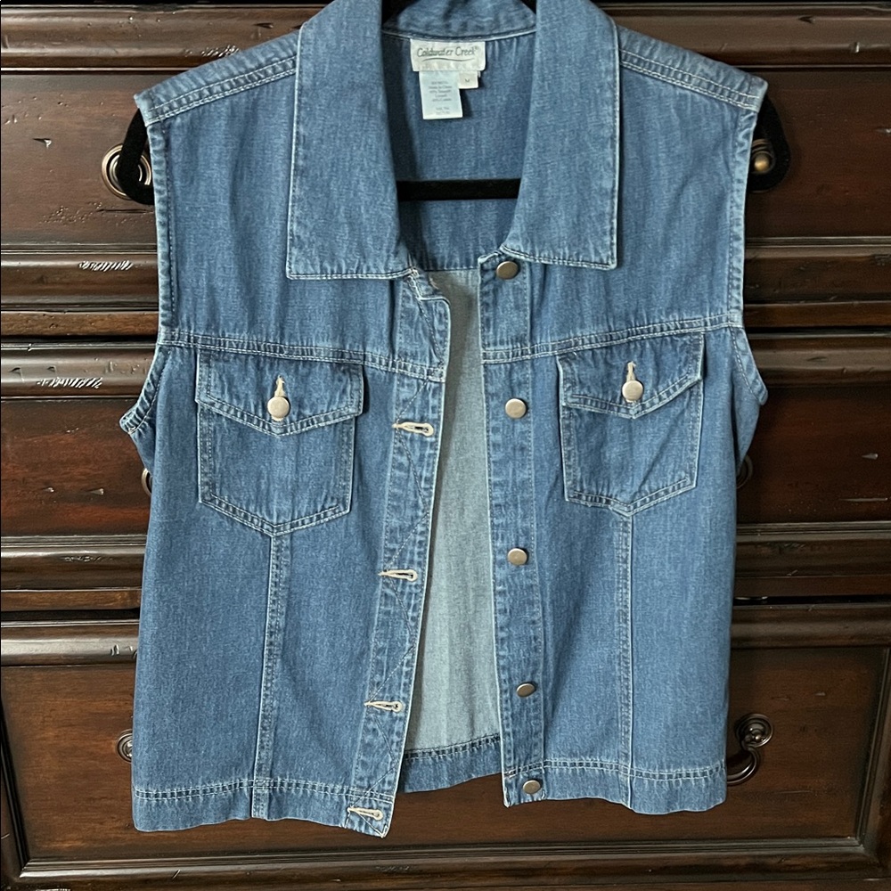 Coldwater Creek Classic Blue Denim Vest